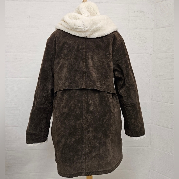 J. Percy for Marvin Richards Suede and Fur Lined Coat with in Umber Brown Sz Med - Picture 4 of 12